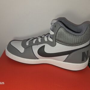 Nike Grey, White & Black Mid-Top Sneakers